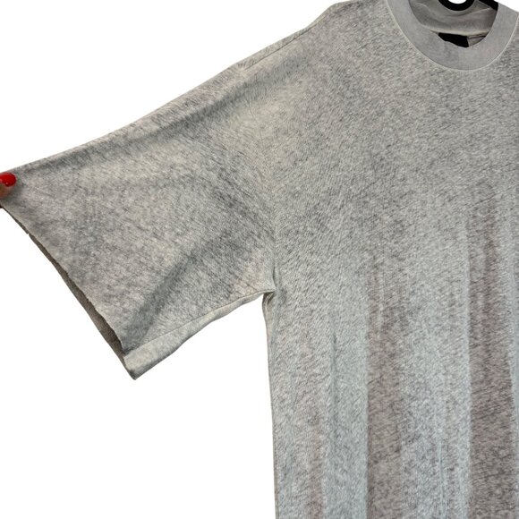 Thom Krom Heather Gray Linen Blend Short Sleeve Side Slits Midi Dress Large - Picture 4 of 8